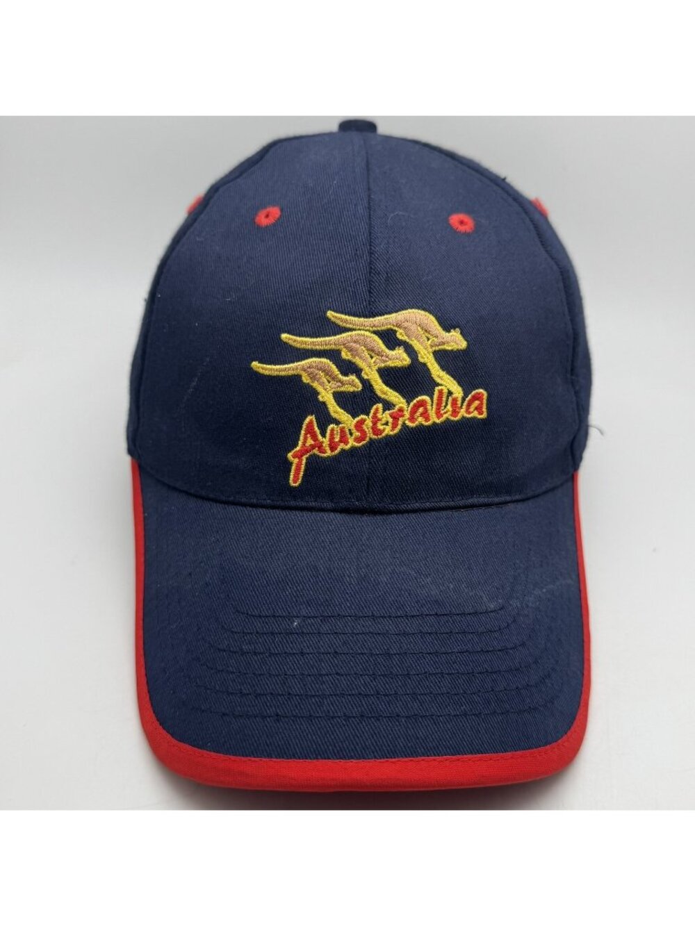 Australia Kangaroo Embroidered Baseball Cap Hat Navy Red Snapback One Size